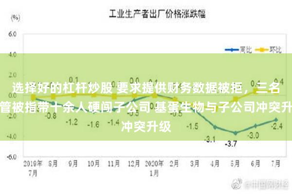 选择好的杠杆炒股 要求提供财务数据被拒，三名高管被指带十余人硬闯子公司 基蛋生物与子公司冲突升级