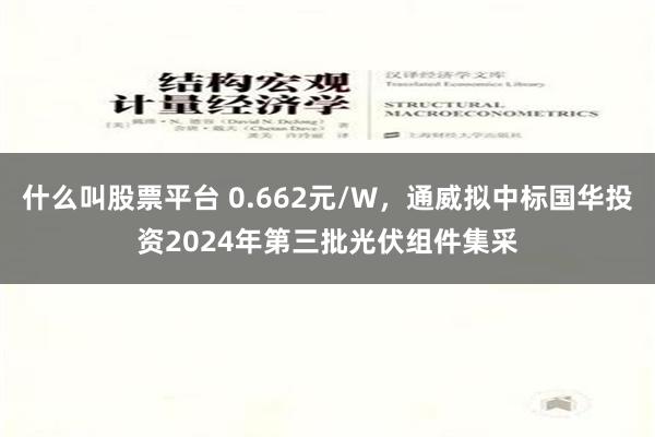 什么叫股票平台 0.662元/W，通威拟中标国华投资2024年第三批光伏组件集采