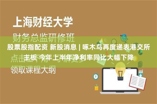 股票股指配资 新股消息 | 啄木鸟再度递表港交所主板 今年上半年净利率同比大幅下降