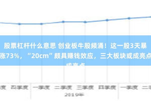 股票杠杆什么意思 创业板牛股频涌！这一股3天暴涨73%，“20cm”颇具赚钱效应，三大板块或成亮点